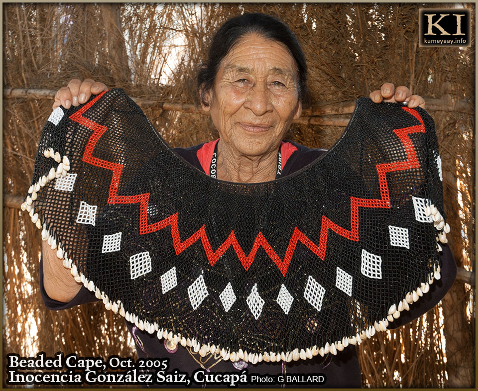 TRADITIONAL COCOPAH BEADED CAPE DISPLAYED