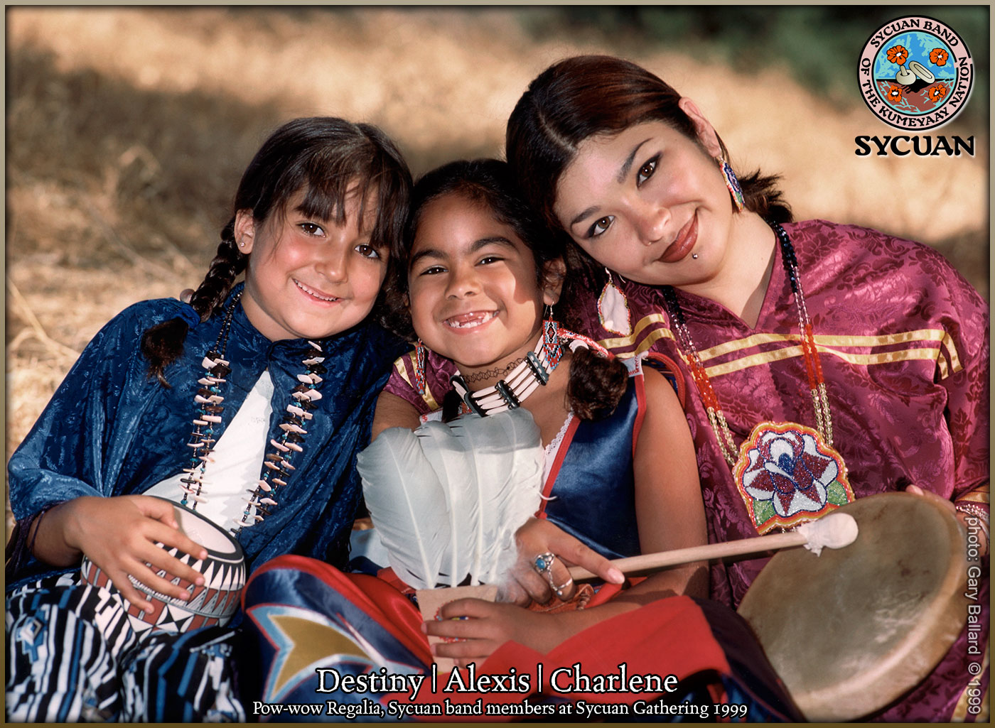 Indigenous Girls at the Powwow dressed in Native American Regalia