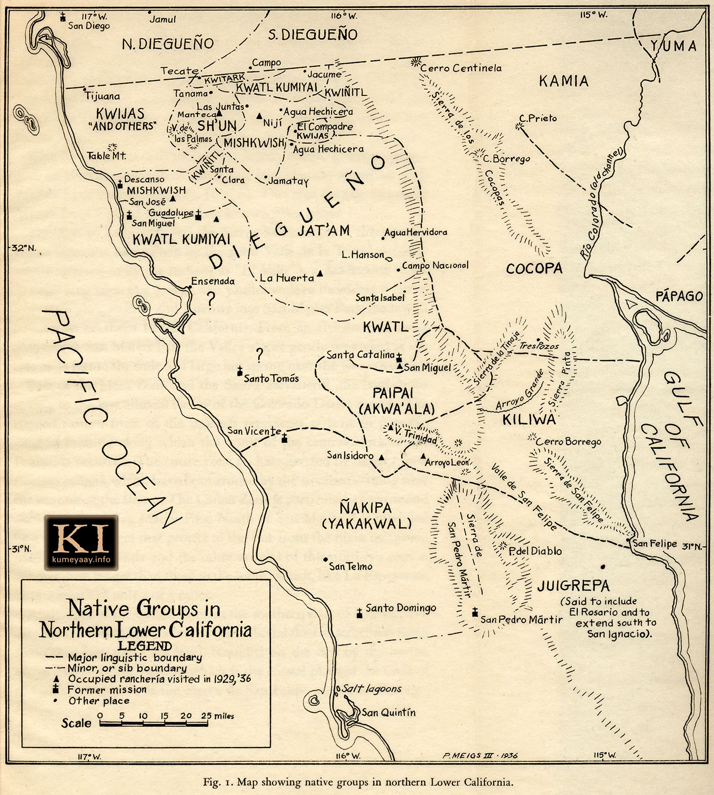 LARGE DIEGUENO HISTORICAL MAP Picture