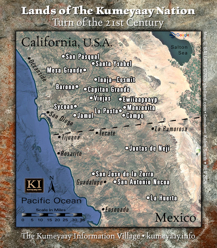 Current Map of The Kumeyaay Nation Territories 2026