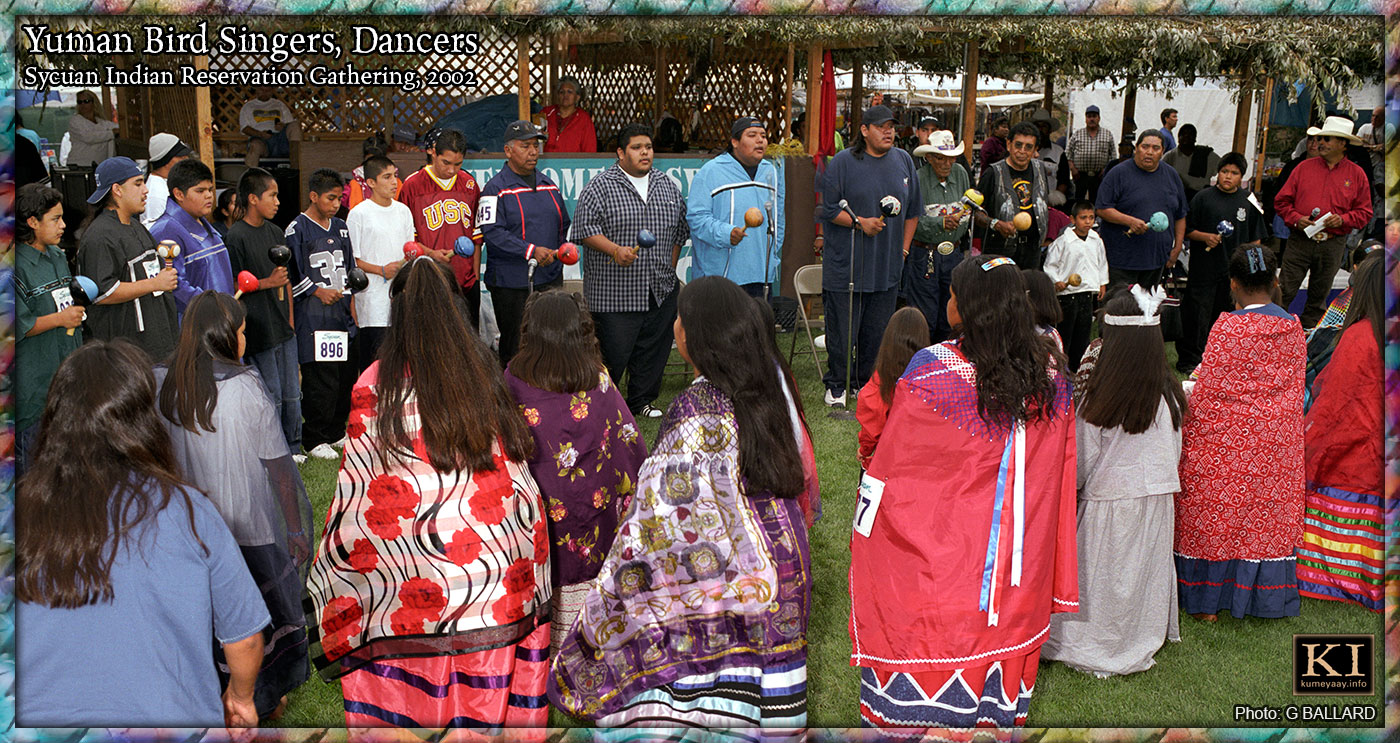 Kumeyaay Yuman Gathering of Native American Tribal Bird Singing Bird Dancing Free Movie Short audio recording clip of the Southern California Indians of southwestern USA and San Diego County tribes.