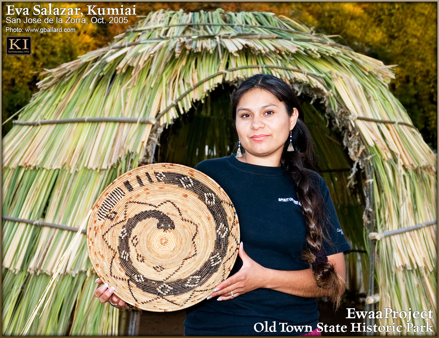 MISSION BASKET PICTURES of Eva Salazar on Old Town San Diego State Park