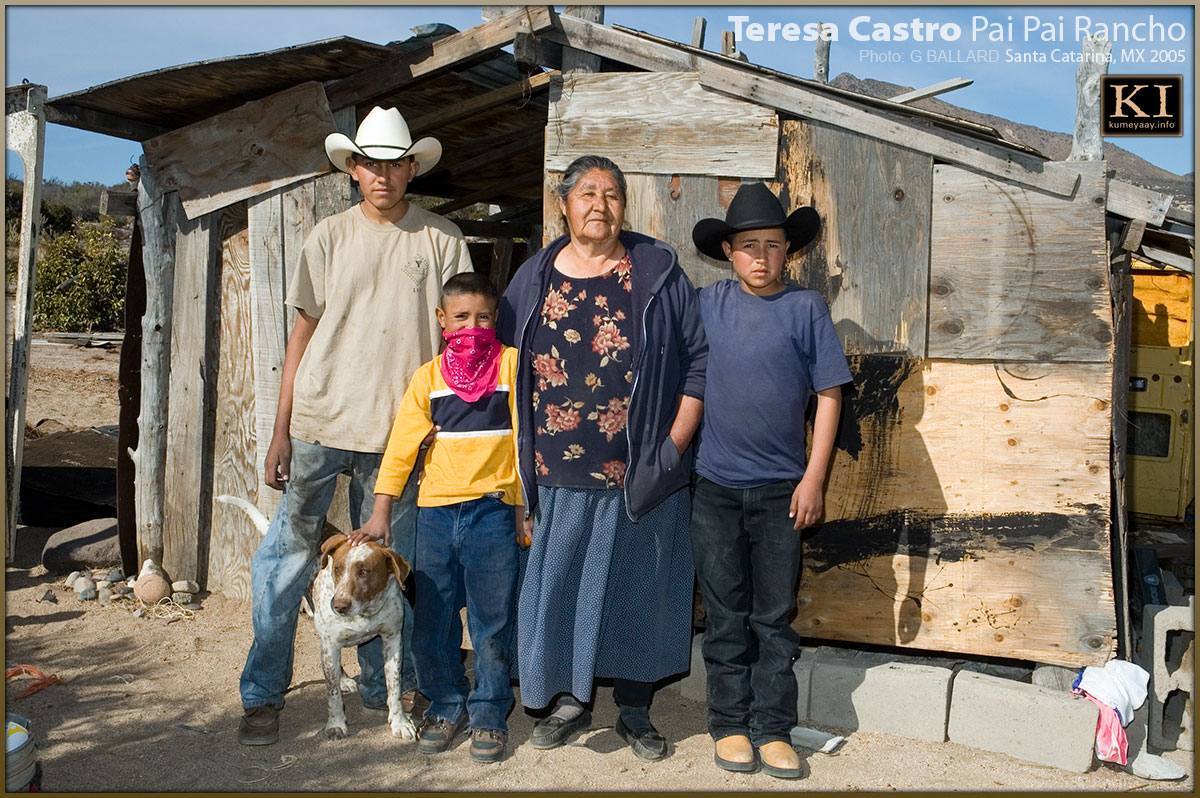 INDIGENOUS PAIPAI FAMILY ON RANCHO EJIDO SANTA CATARINA MEXICO
