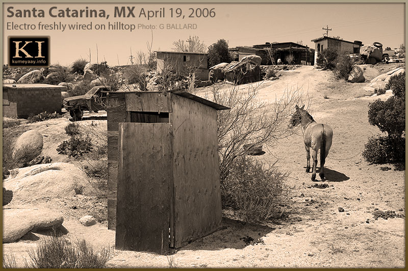 Tribal ejido landscape outhouse donket cinder-block houses dirt roads